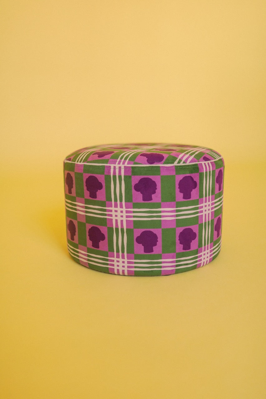 Pouf Bobby - Vert et Prune