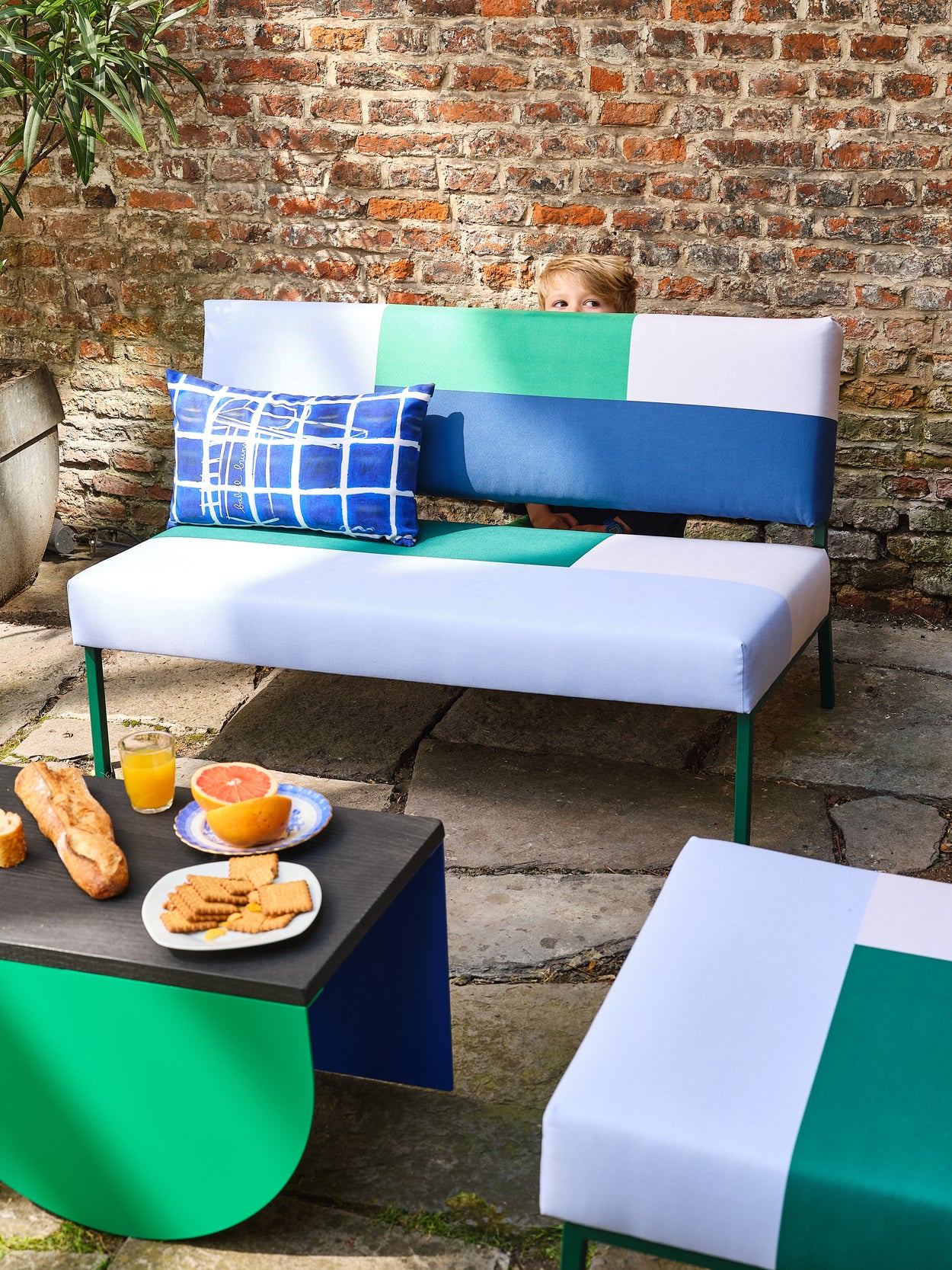 Coussin S Blue Era bleu