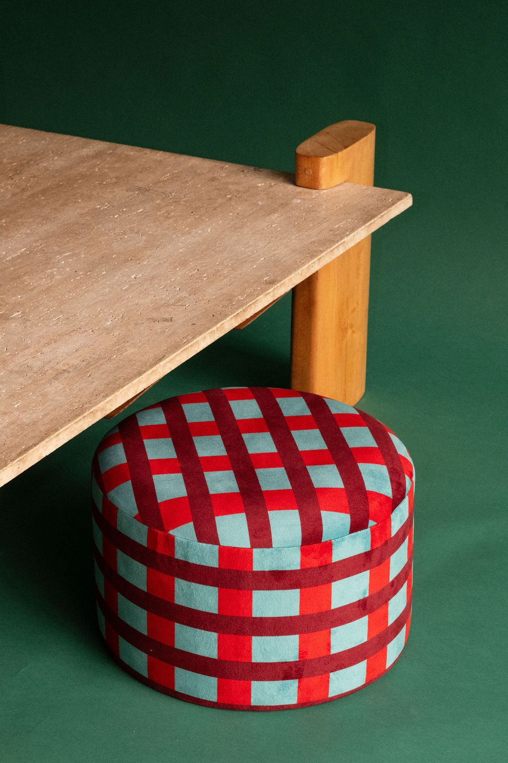 Pouf Room Service Rouge et bleu
