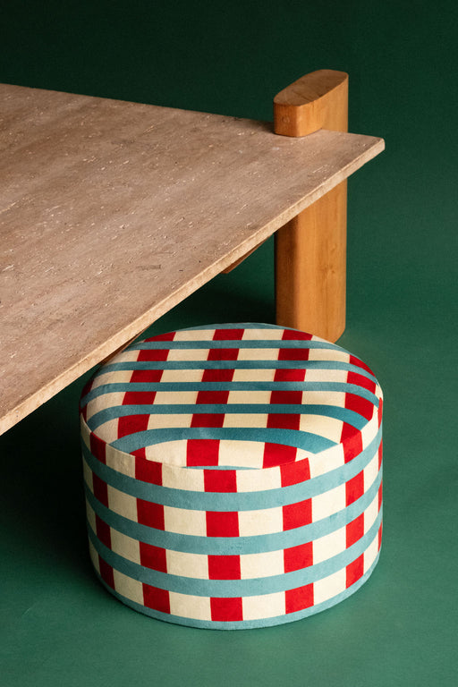 Pouf Room Service rouge et jaune