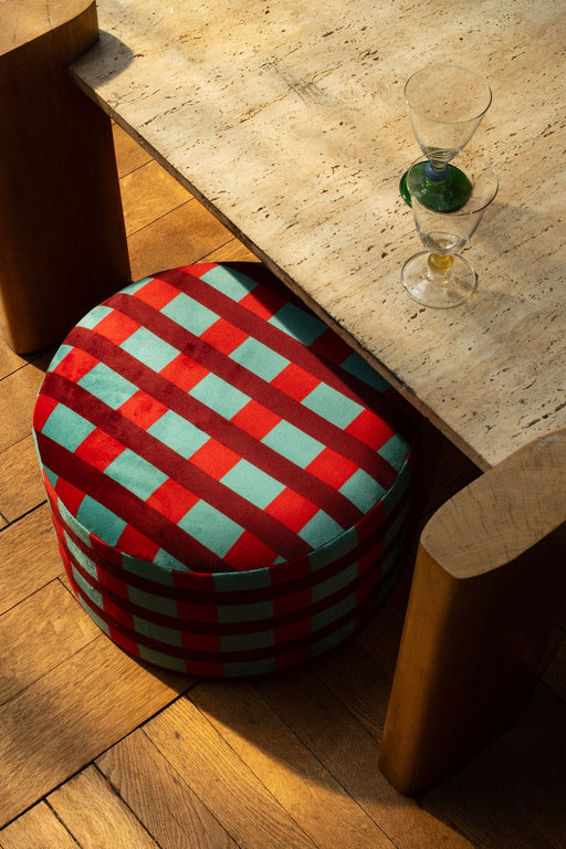 Pouf Room Service Rouge et bleu