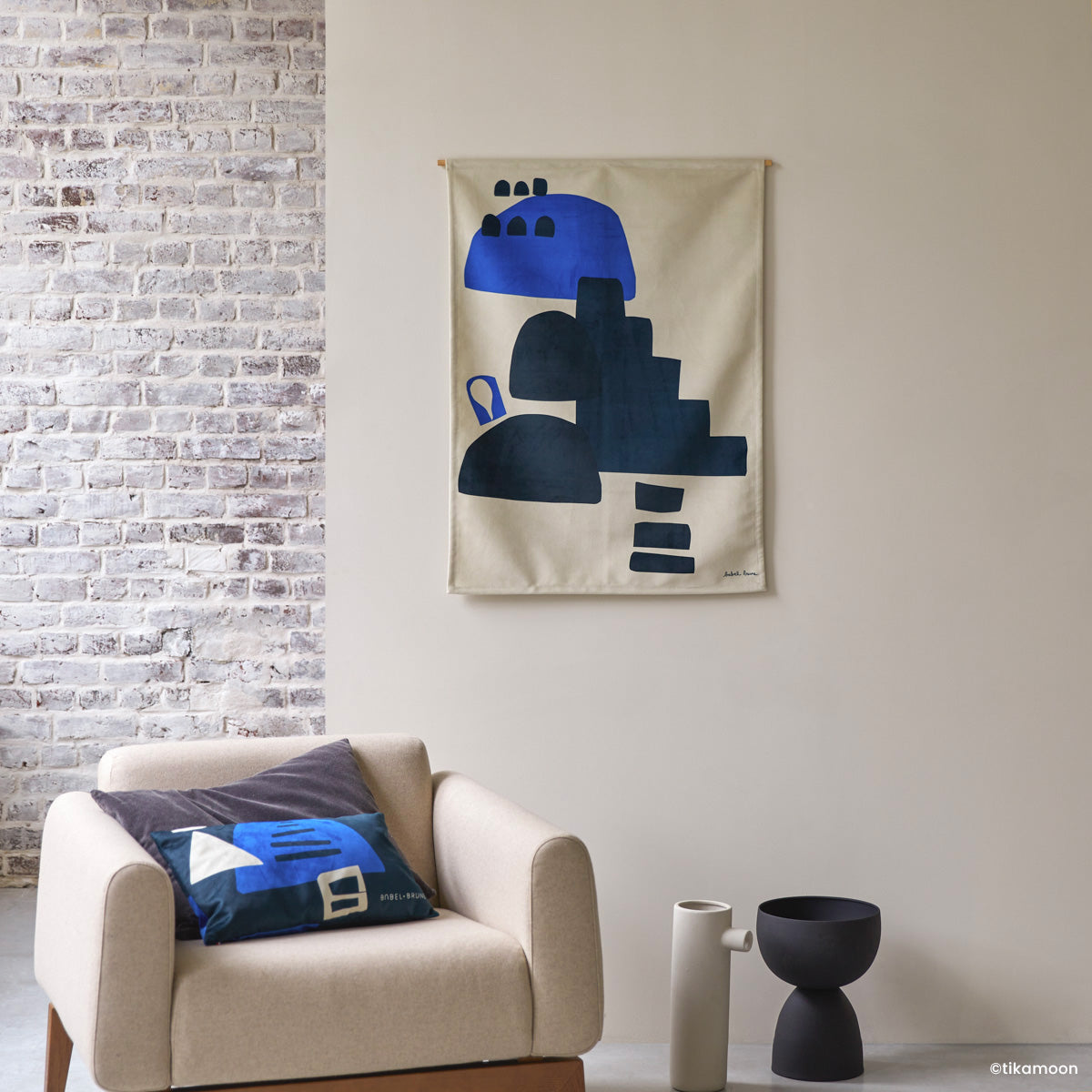 Tenture Babylone Blue Casbah