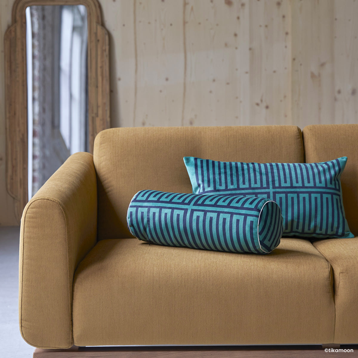Coussin Été 83 Elios Bolster vert et bleu