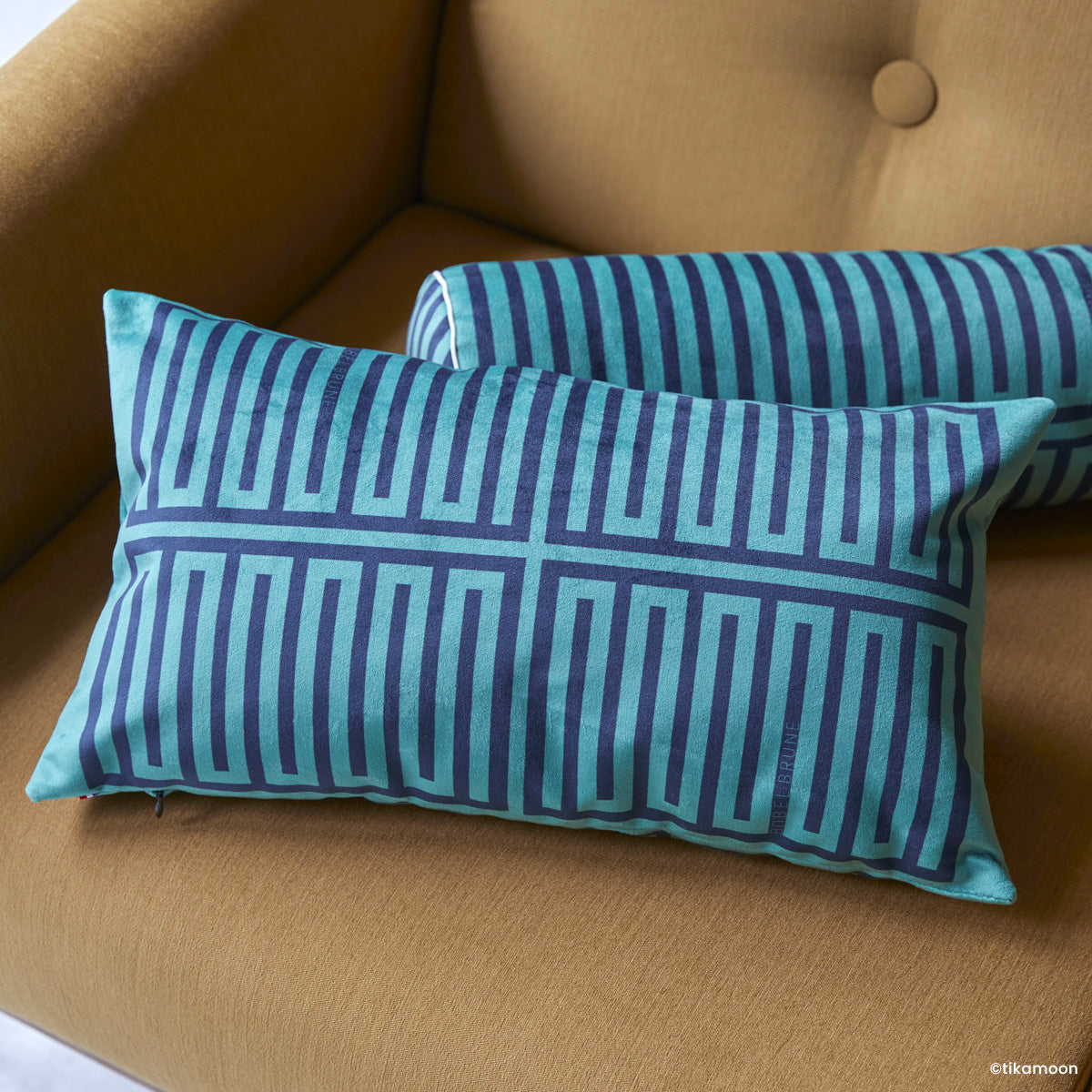 Coussin Eté 83 Elios vert et bleu S
