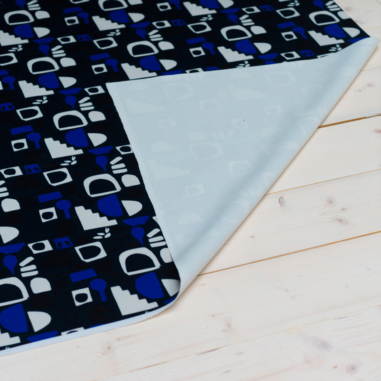 Suédine Velours au Mètre - Babylone Blue, Fond Marine