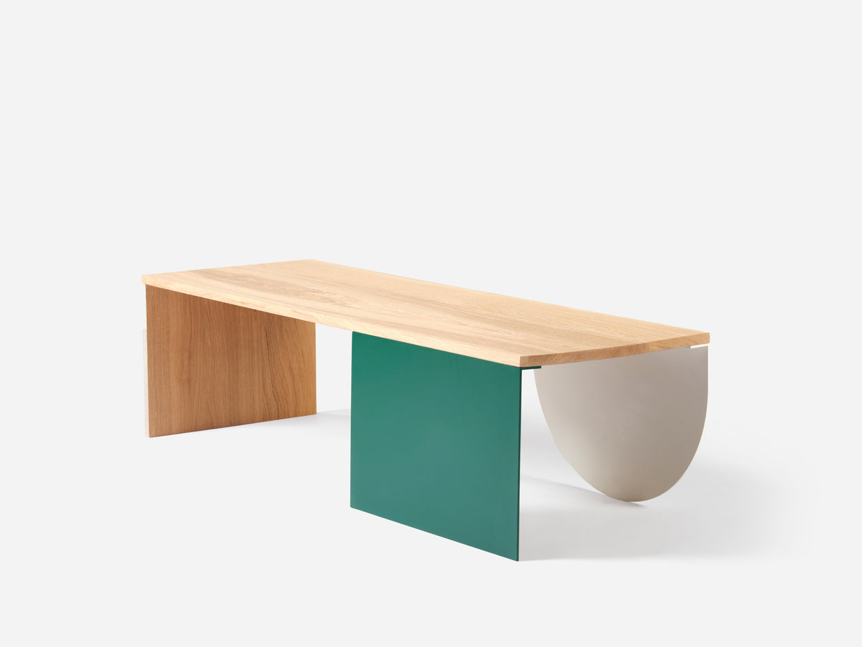 Coffee table Babel Two - green and beige